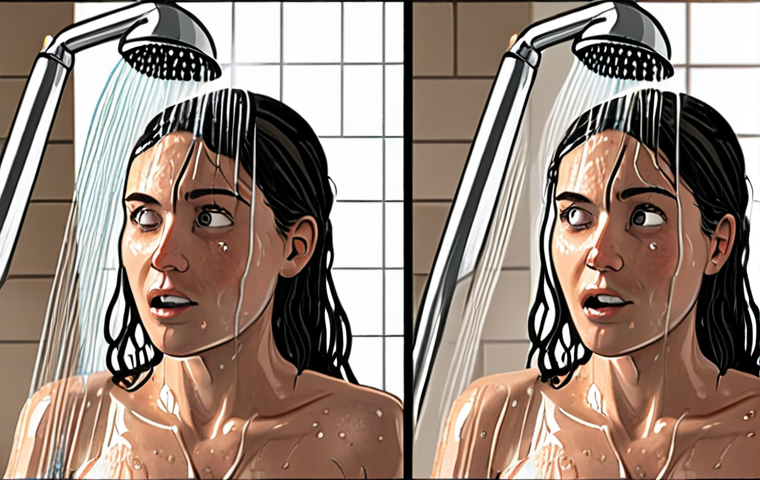**Prompt:** A split-screen illustration. On one side, a person showering under a traditional showerhead with excessive water flow. On the other side, the same person showering under a modern, water-saving showerhead with a focused, efficient spray. A timer is visible in both scenes, encouraging a 5-minute shower challenge. The overall style is bright, clean, and slightly cartoonish to emphasize the difference and encourage water conservation. "Save Water: 5-Minute Shower" is written above.